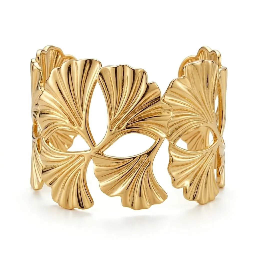 Floral Leaf Design Bracelet for Women | Stylish Adjustable Kada | Fancy Daily Wear Jewelry for Girls & Women – Gold